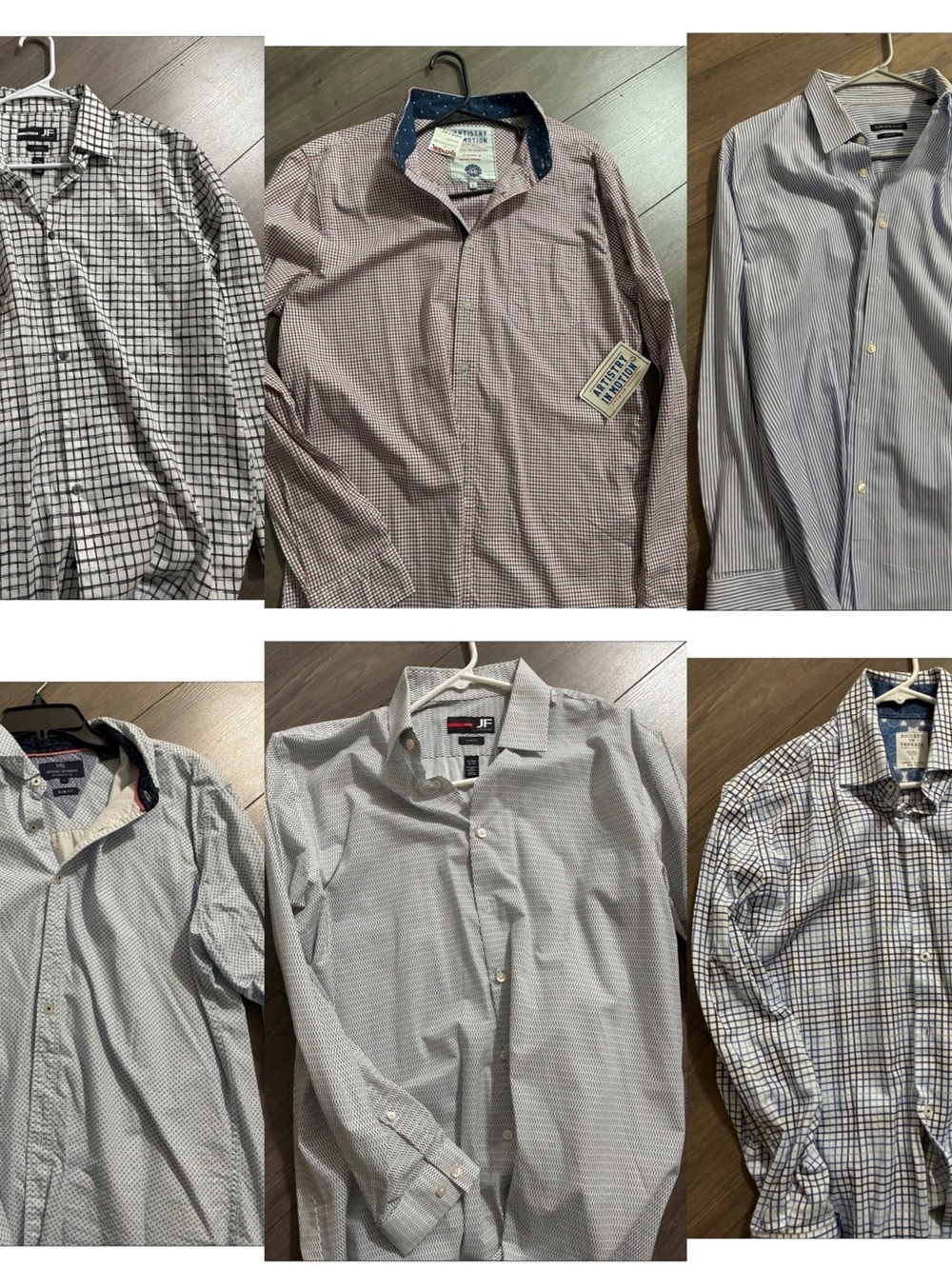 Men’s Mixed Blue & White Button-Down Shirt Bundle (6)